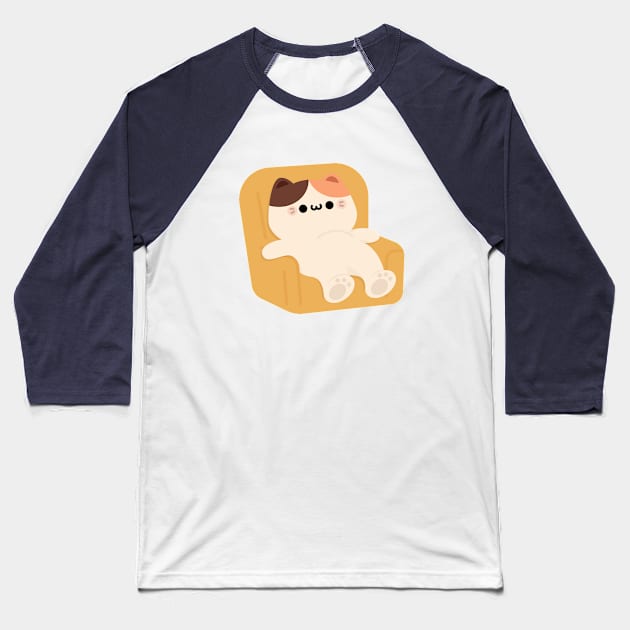 Lazy cat Baseball T-Shirt by theladyernestember